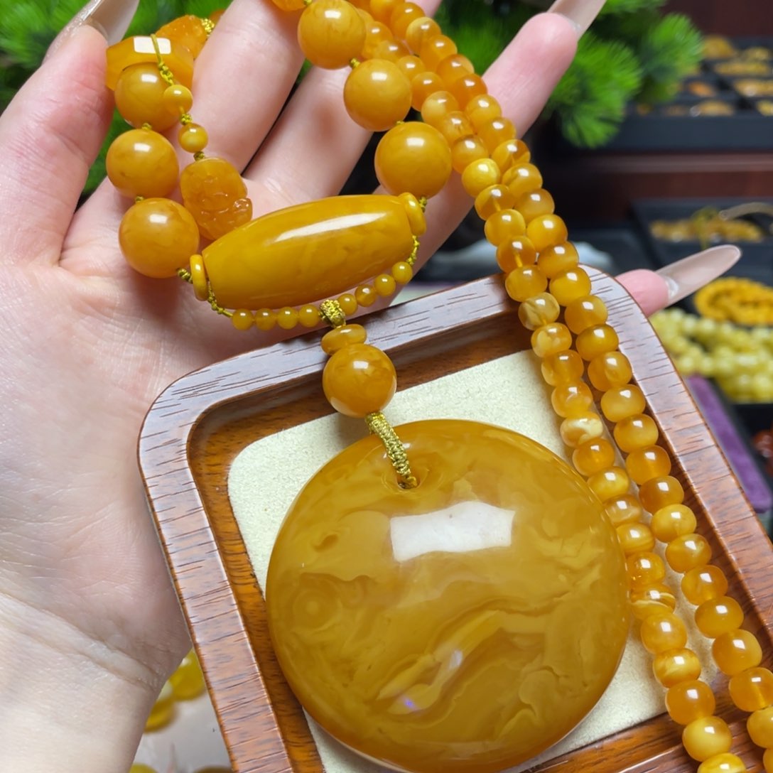 蜜蜡颈饰未镶嵌项链