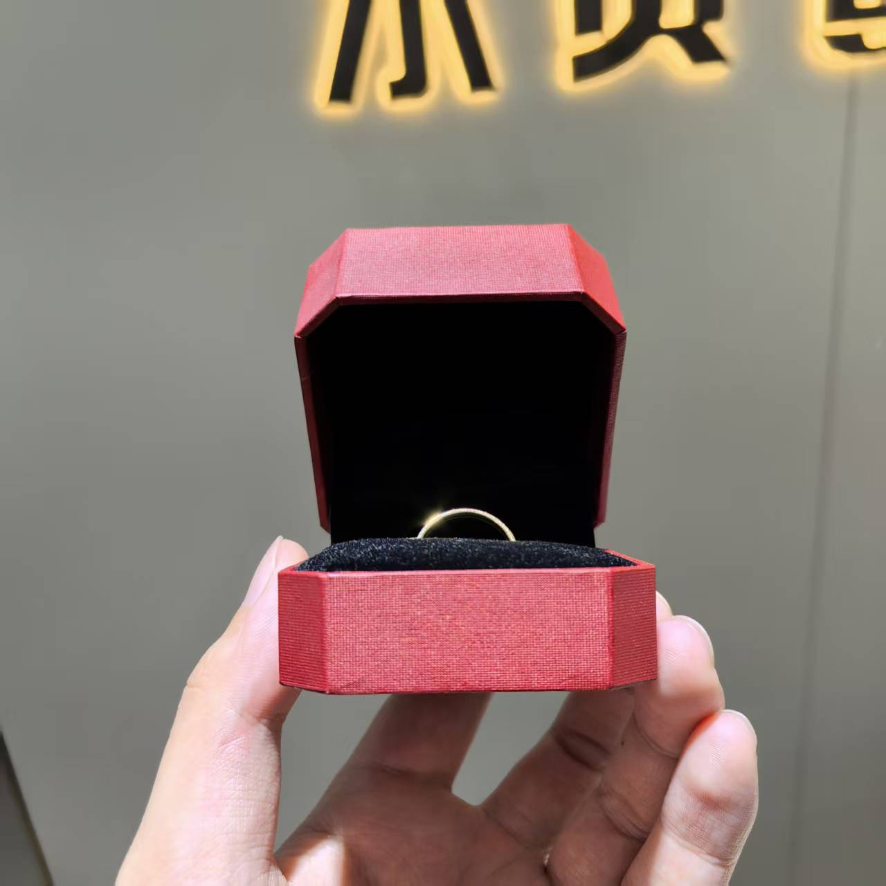足金999经典一字戒指指环4mm5D硬金加硬版本-JFX1314