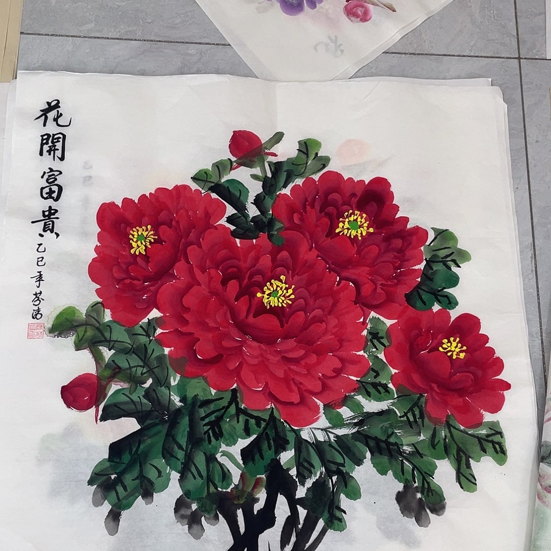 国画国画作品原稿70红色