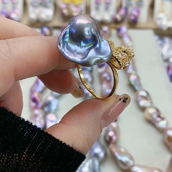 银S925镶嵌耳饰淡水珍珠