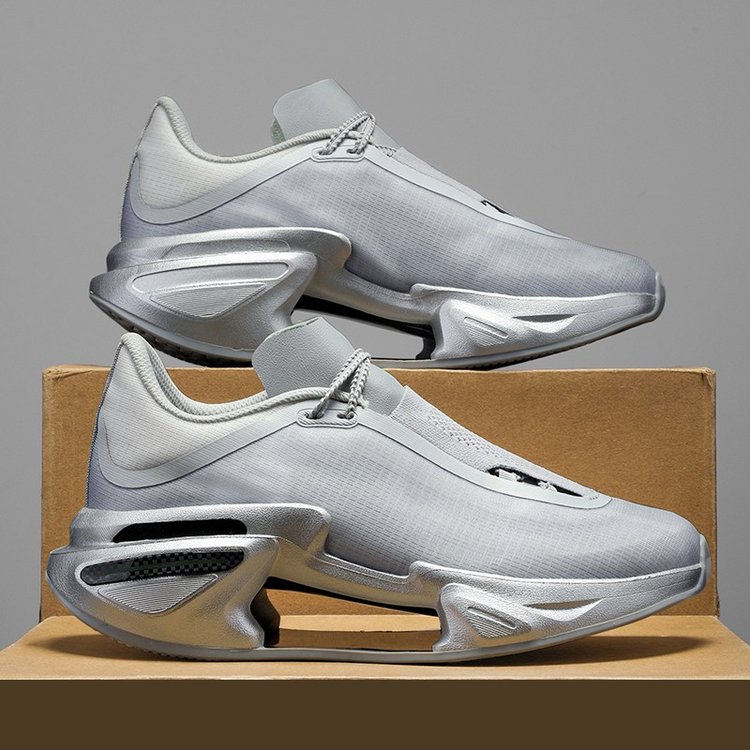 力度春秋新款情侣休闲超轻回弹镂空跑步鞋MD底网面透男士