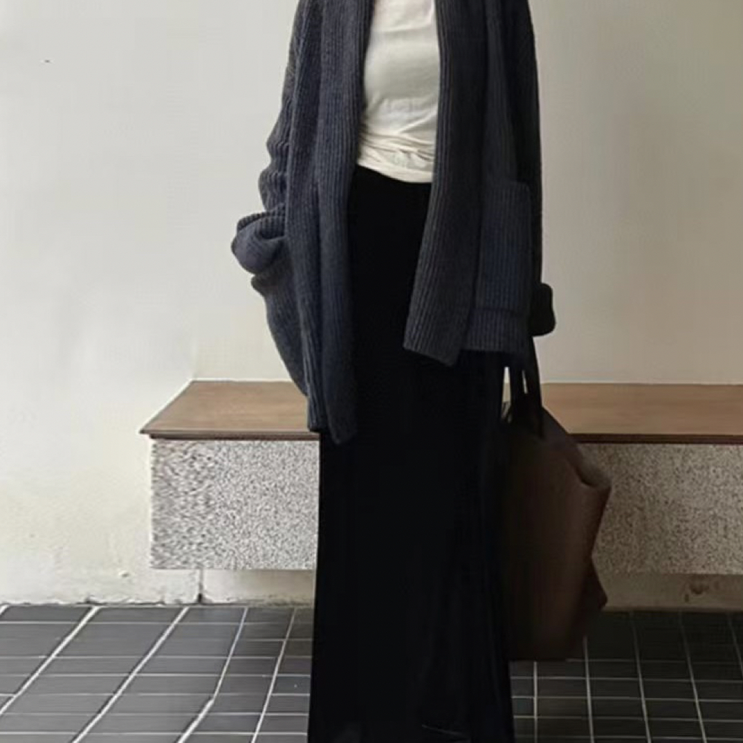秋季新款黑色丝绒高腰显瘦中长款鱼尾半身裙女