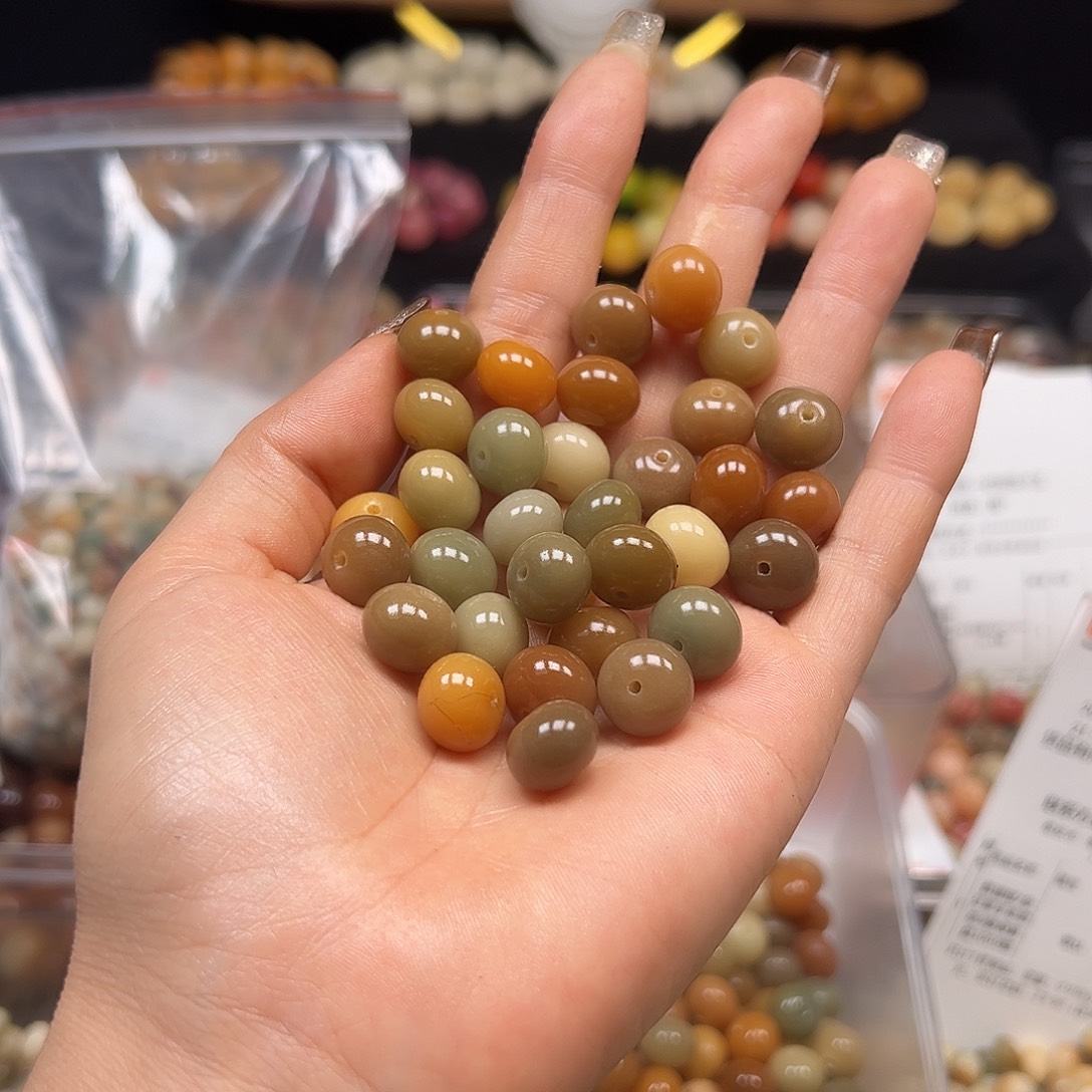 菩提根/象牙果手串卡13唐三彩算盘120颗