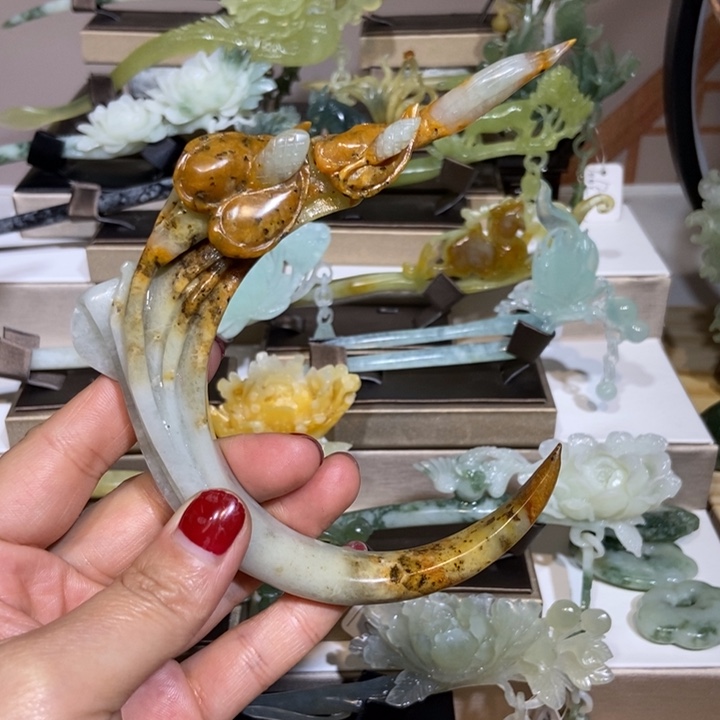 蛇纹石玉发饰未镶嵌