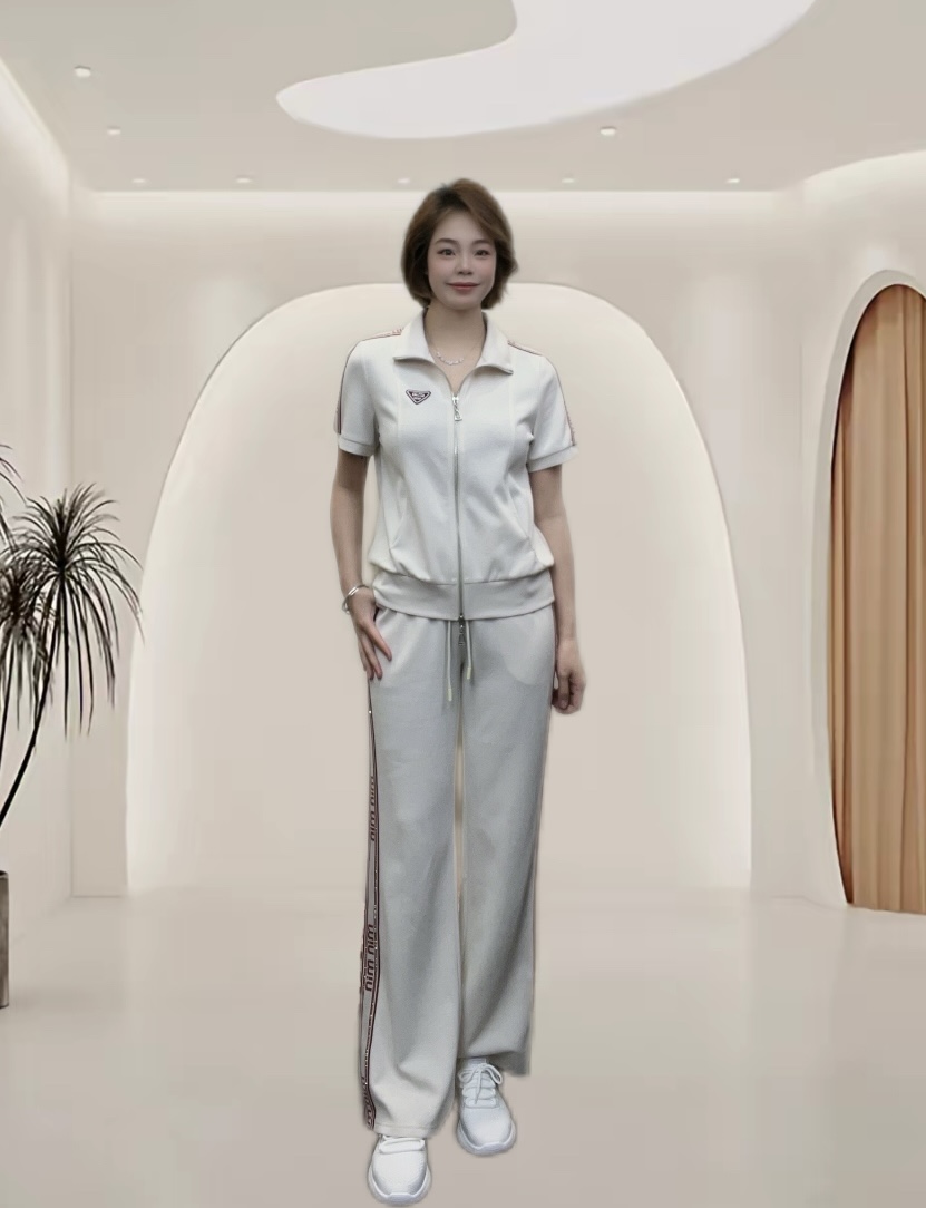 25年夏季新款时尚休闲洋气显瘦大码运动套装减龄宽松气质女士短袖