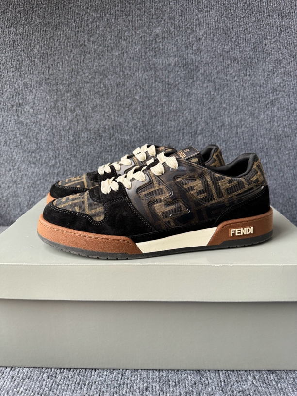 99新 FENDI/芬迪 43码 Match 黑棕 板鞋 原盒