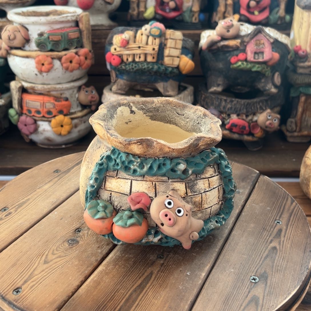 红陶嘻哈多肉花盆