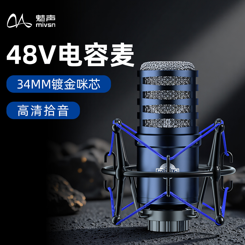 魅声H4 网红专业直播唱歌录音配音电台有声书通用有线麦克风话筒