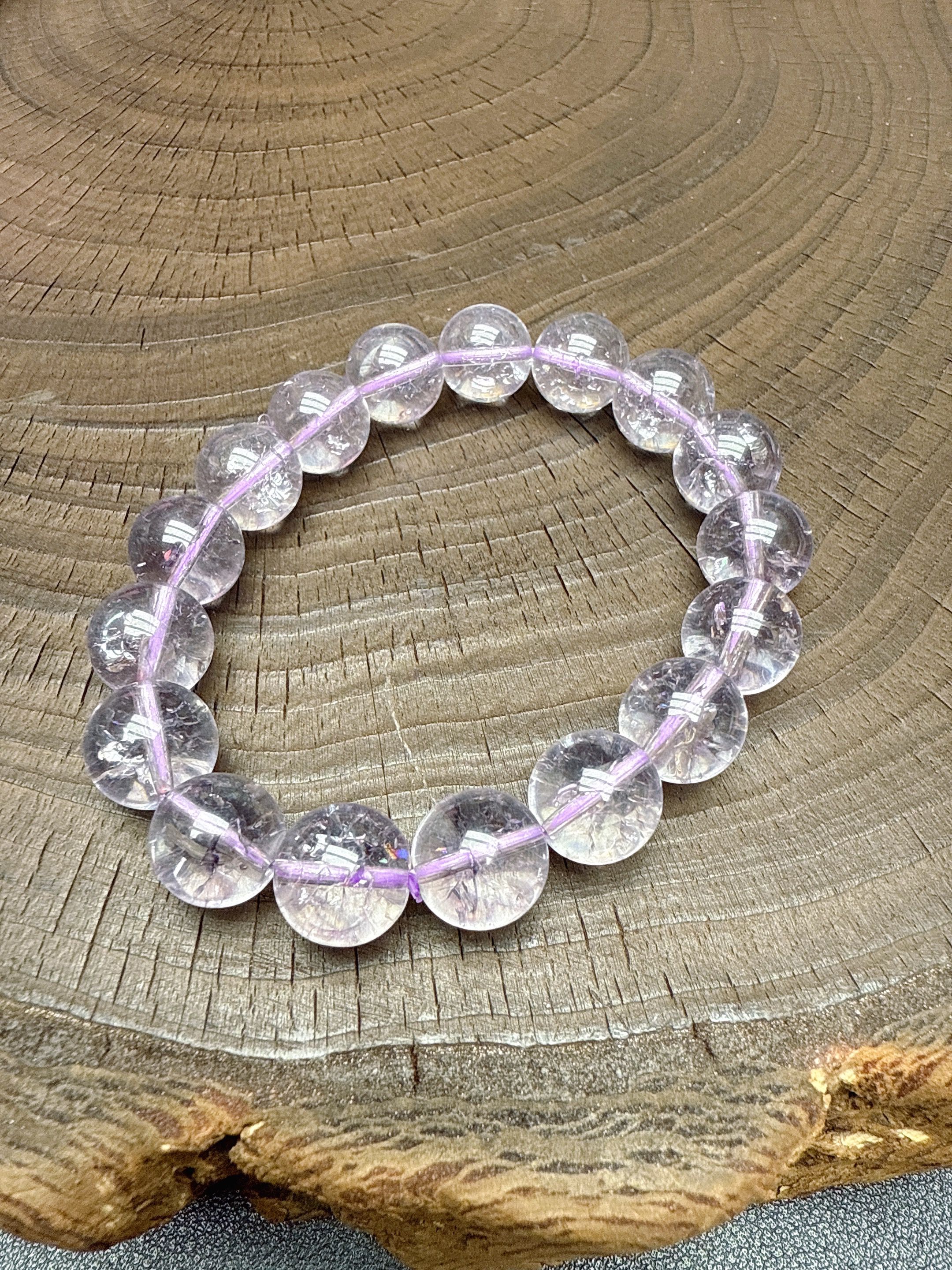  紫色12mm圆珠手链Q1659