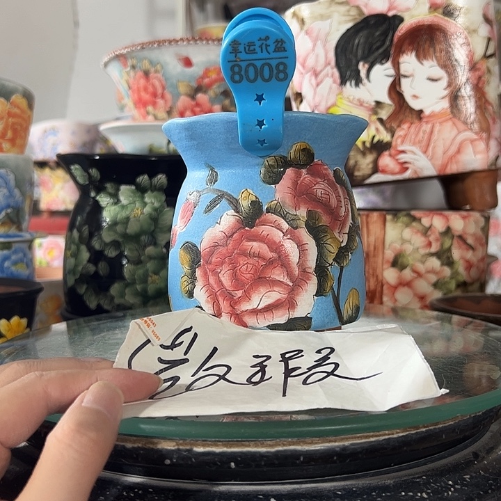 景德镇手绘花盆 满38包邮