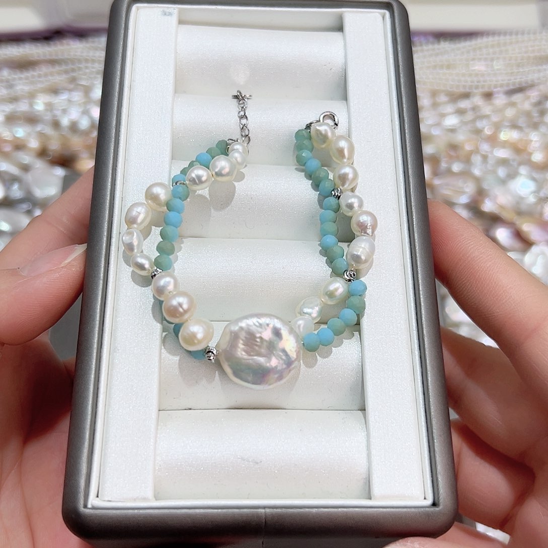 淡水珍珠手链合金