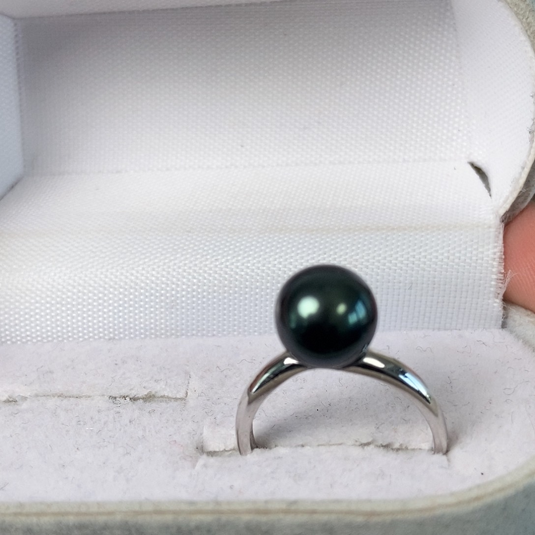 海水珍珠戒圈银S925镶嵌