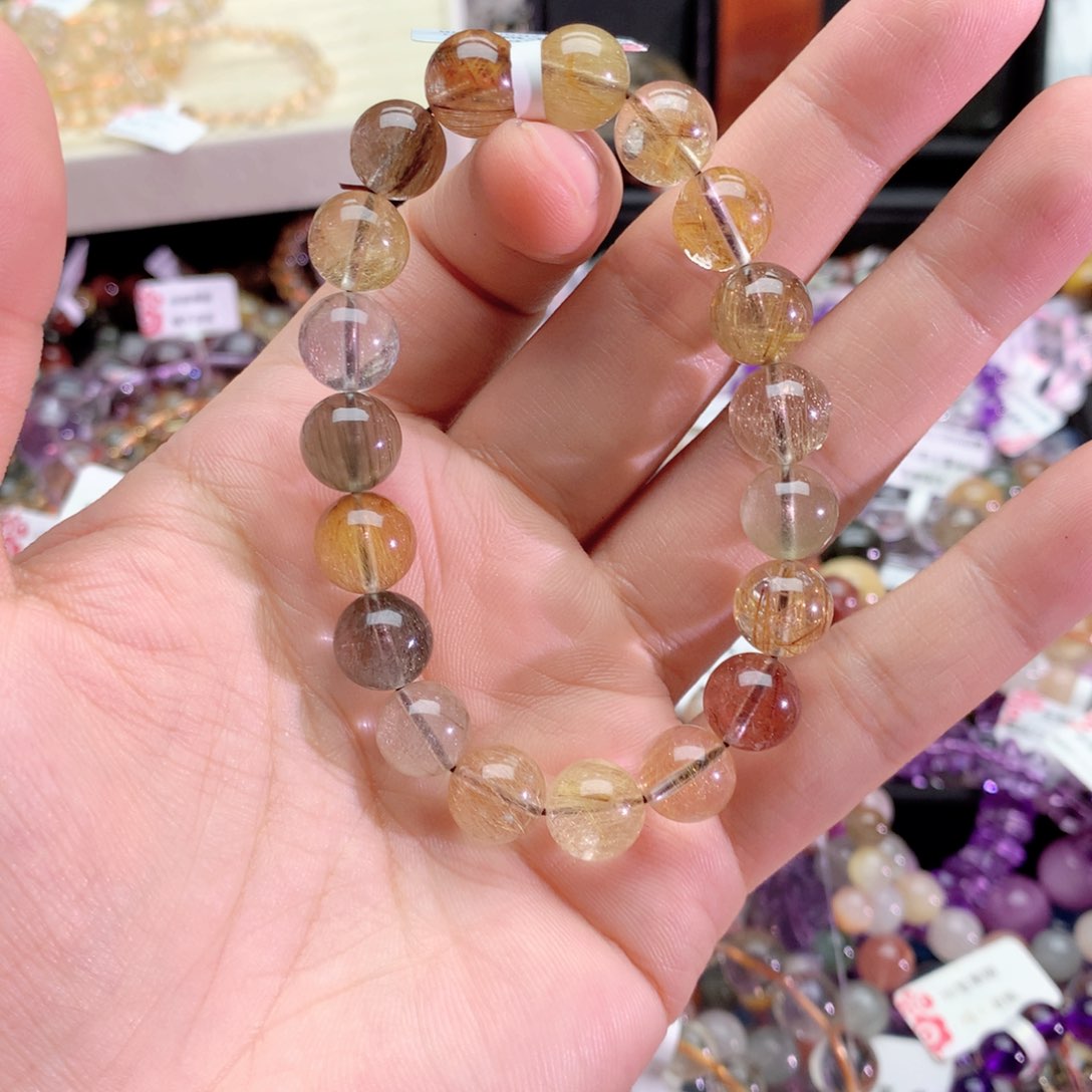 蒂***.水晶手链未镶嵌彩发晶手链10+