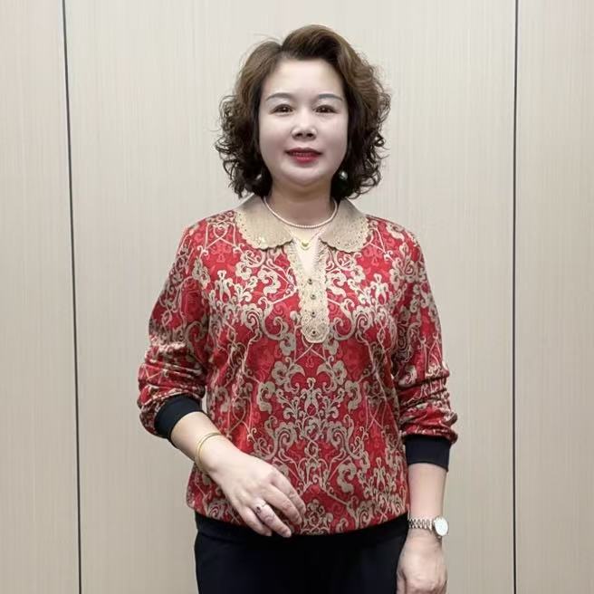 2025秋季长袖时尚百搭洋气休闲气质显瘦宽松中老年妈妈装