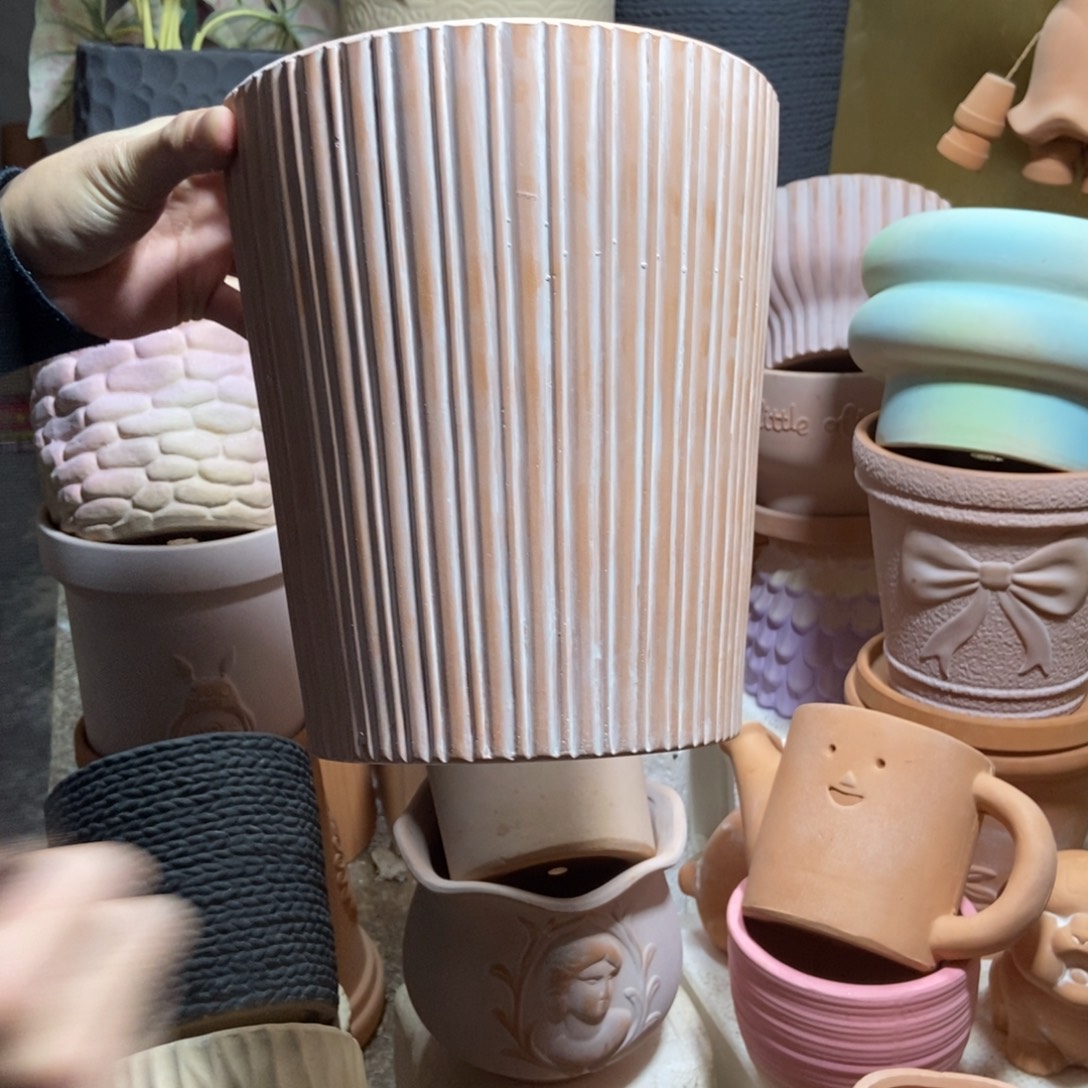 20×22 复古条纹花盆  