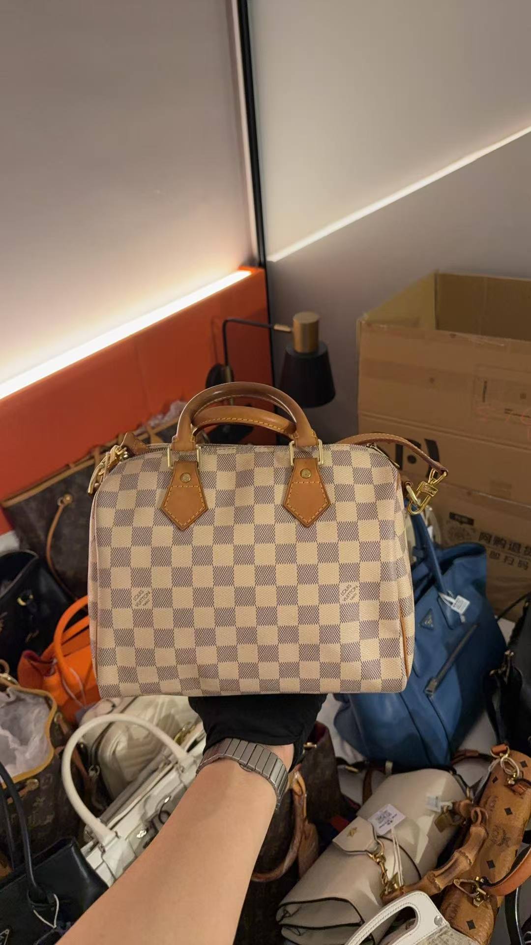 95新 LouisVuitton/路易威登 sp25白棋盘格包/云海包展放大漏