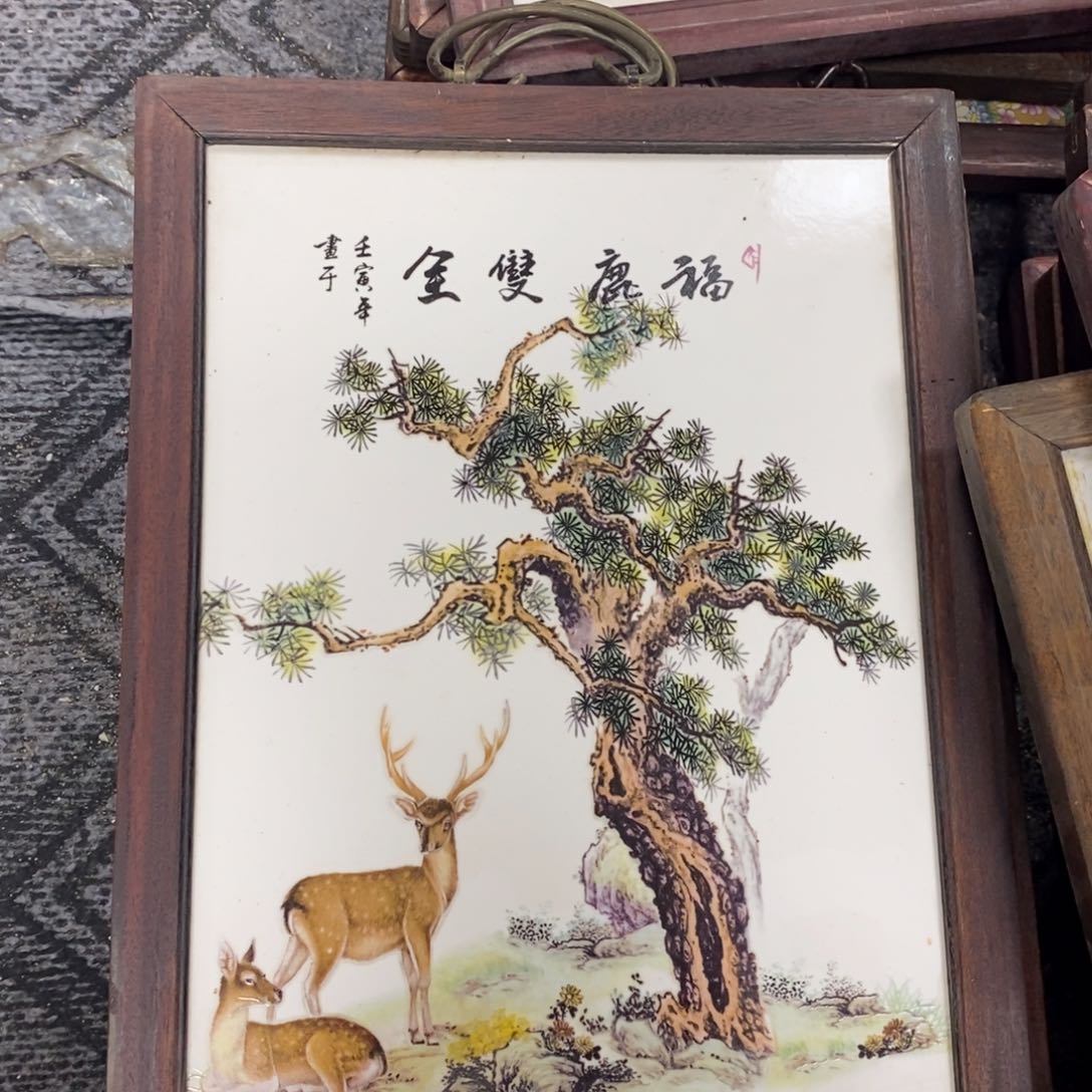 瓷片37*28*1景德镇瓷板画柴窑烧制
