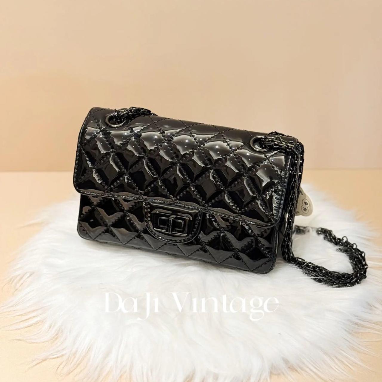 大吉中古/CHANEL香奈儿all black漆皮2.55单肩包