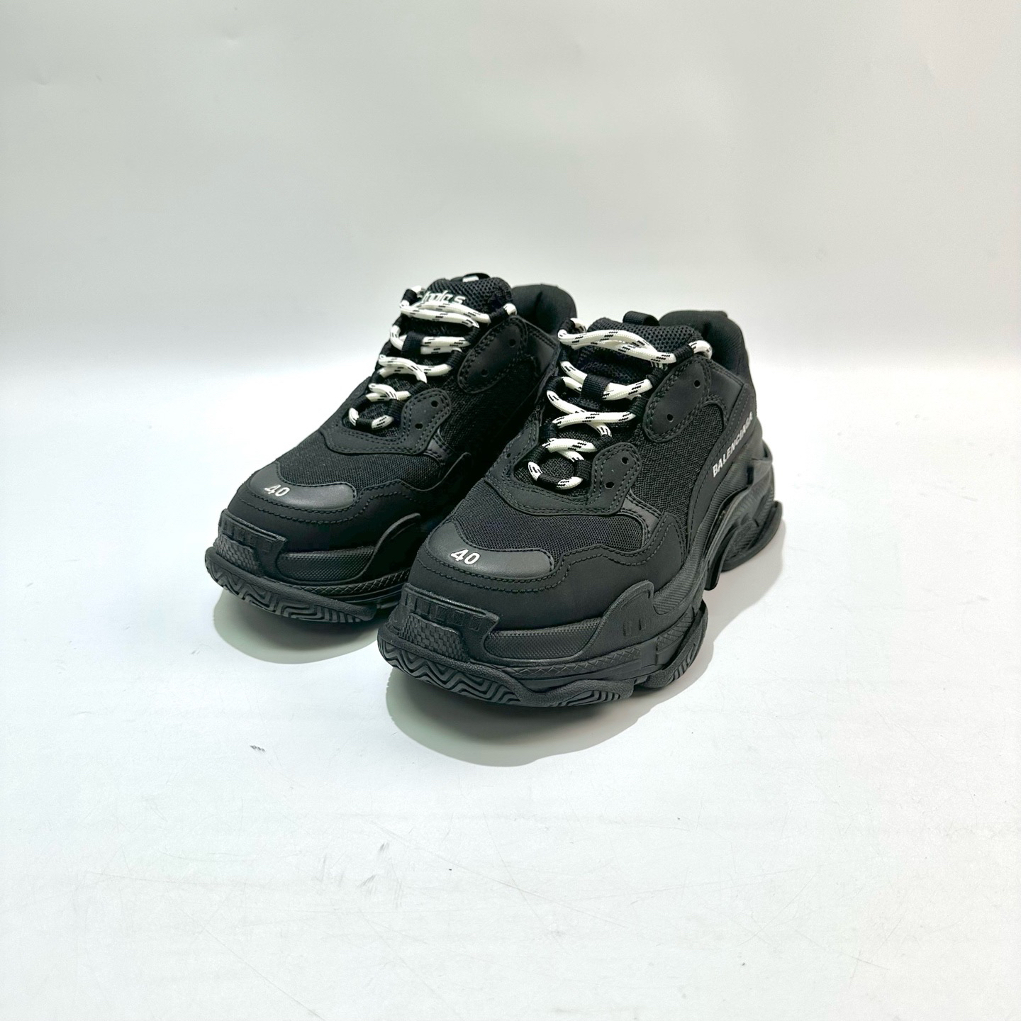99新 Balenciaga/巴黎世家 40码 黑色Triple S老爹鞋 SY0851