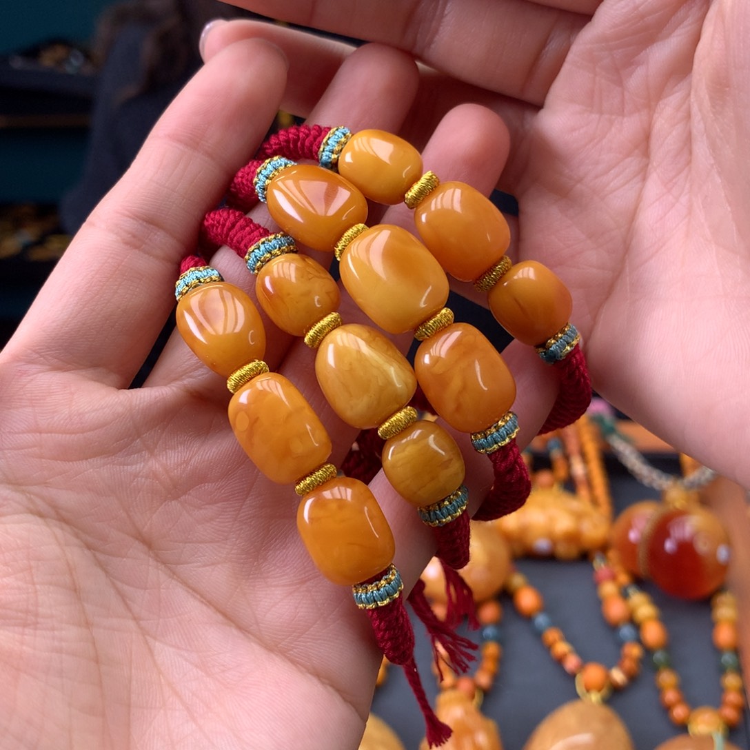 蜜蜡未镶嵌手绳多样性发一