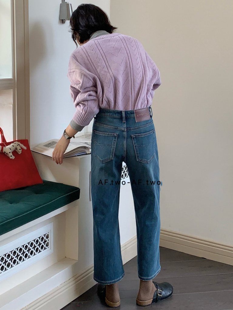 档口断码高货福利价捡漏！全新正品！蓝色高腰时尚阔腿牛仔裤