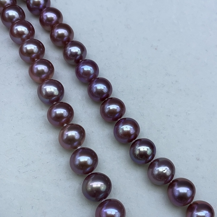 淡水珍珠颈饰银S925镶嵌➕10-11高品极光帝王紫