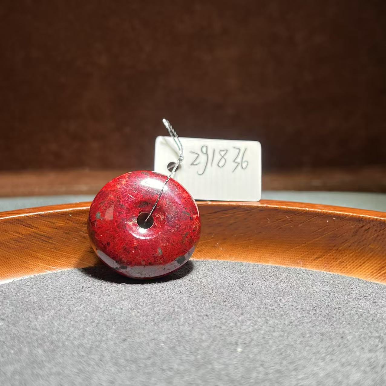 天然辰砂天然辰砂【张老斯珠宝】天然朱砂平安扣吊坠zg1836