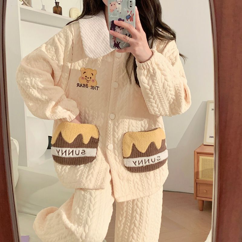 冬季保暖月子服空气棉春秋冬季产后哺乳喂奶孕妇睡衣吸汗新款