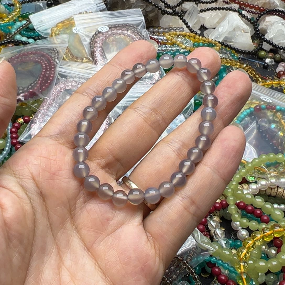 水晶手链未镶嵌烟紫玛瑙6