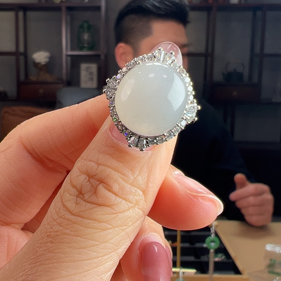 翡翠银S925镶嵌戒指戒指41