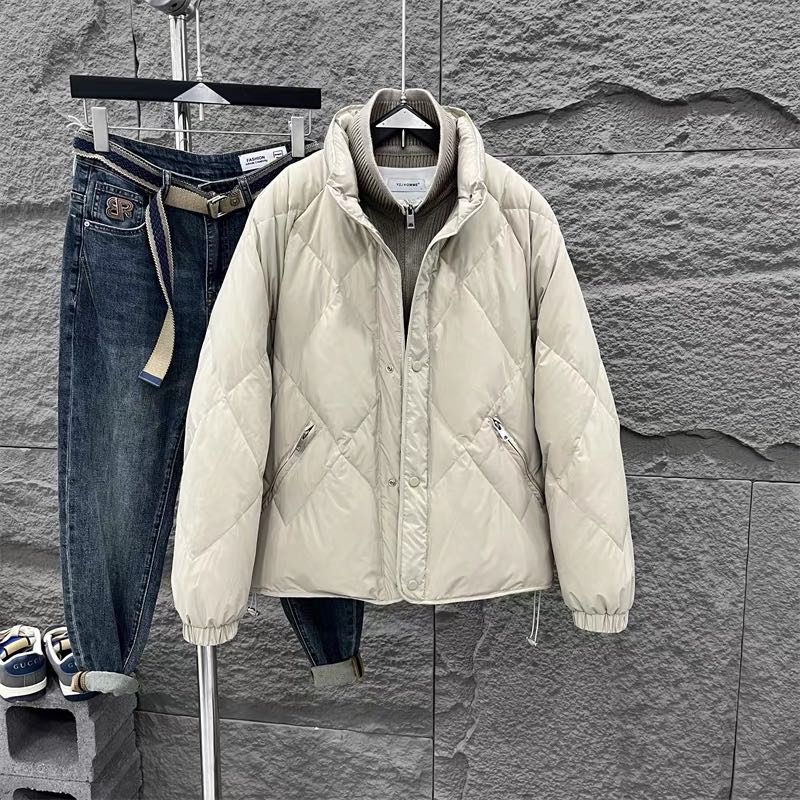 假两件短款保暖立领立体羽绒服（百搭款）时尚