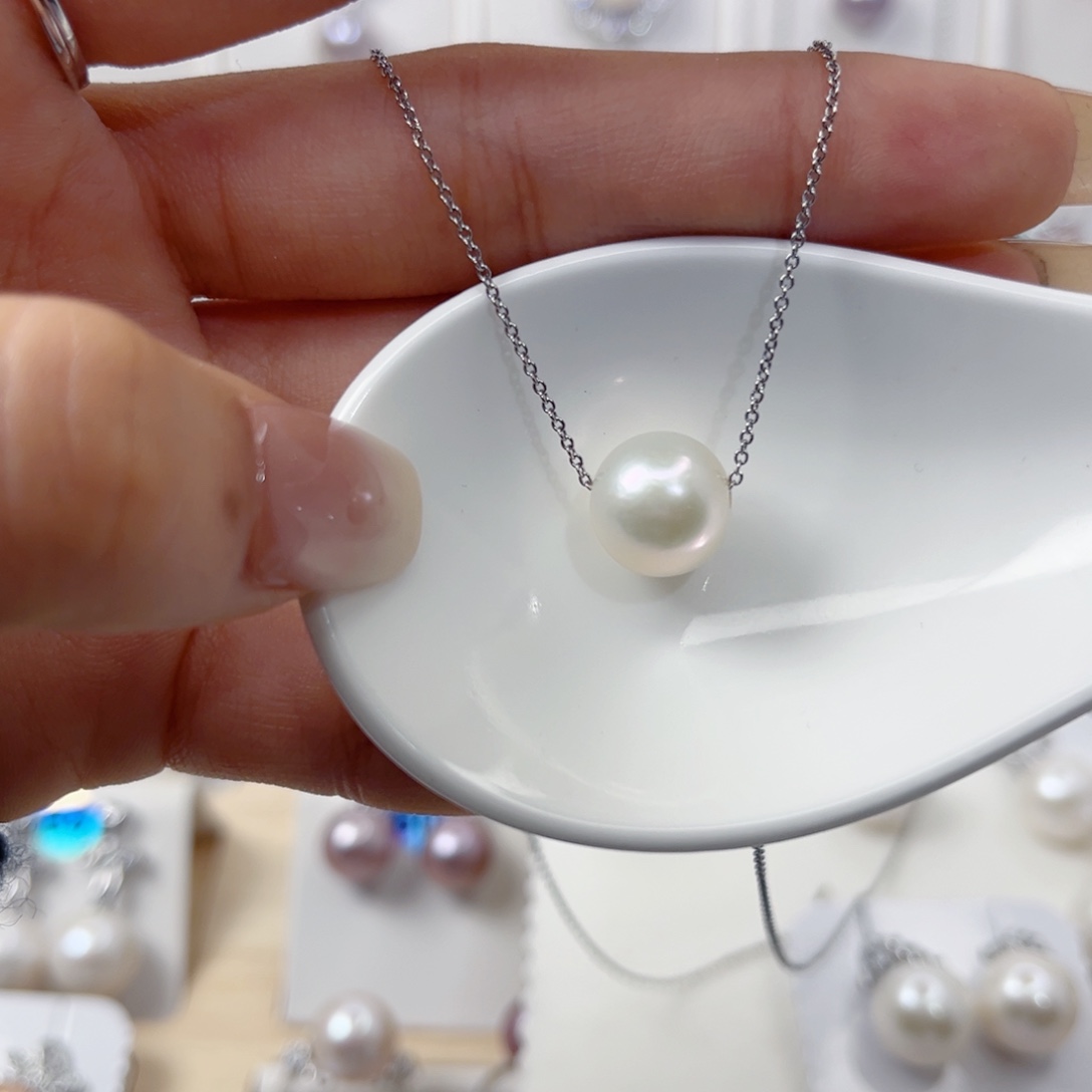 银S925镶嵌颈饰淡水珍珠