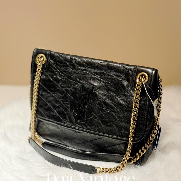 大吉中古/25年Ysl圣罗兰黑金d扣中号Niki单肩包