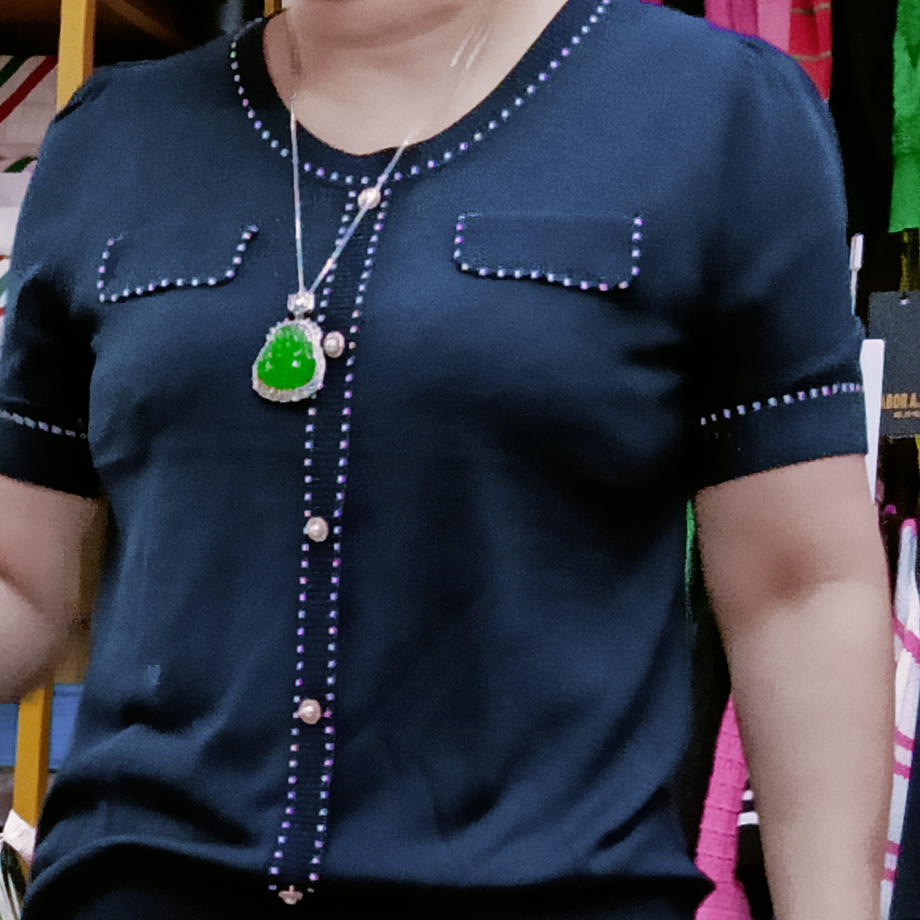 【成田细娜服装】夏季新款！圆领纯色短袖