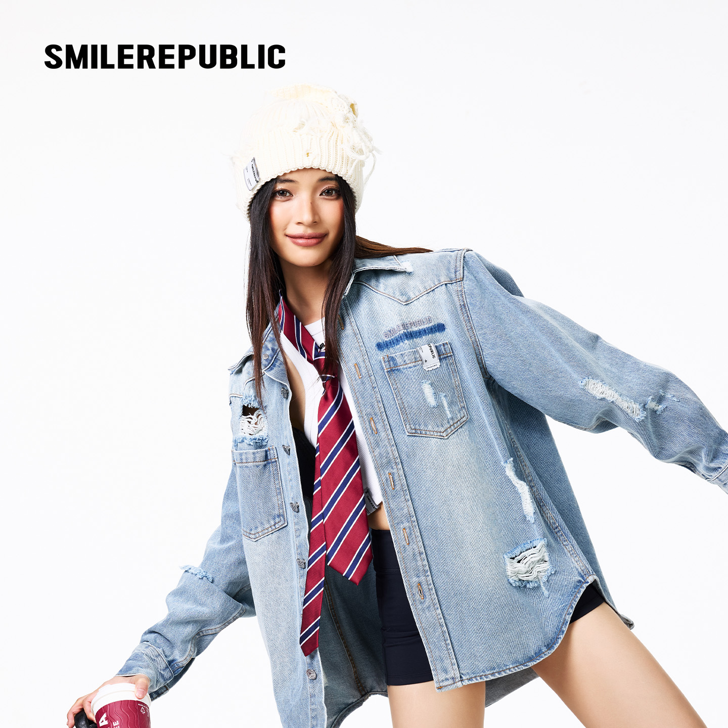 smilerepublic牛仔衬衫外套宽松休闲潮流时尚百搭