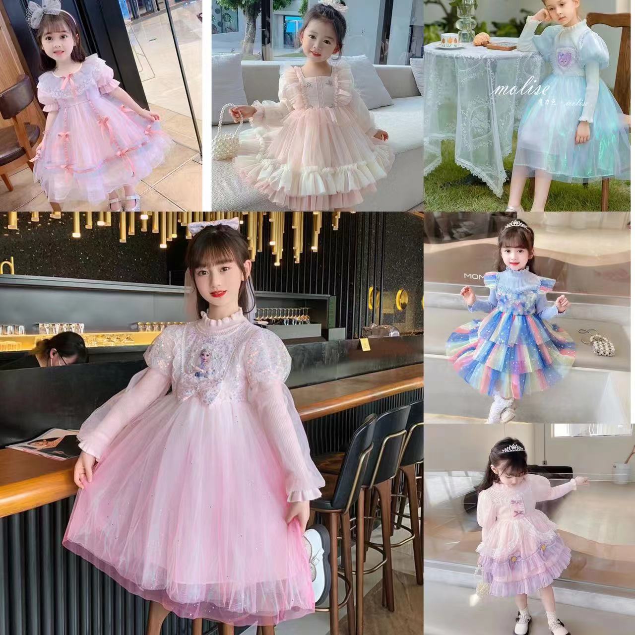 59女童清新时尚连衣裙（听号下单）小女孩洋气夏季蓬蓬女宝连衣裙