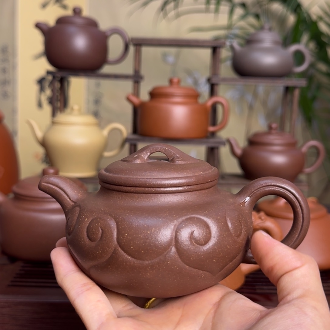 茶壶紫砂s***g原矿底槽清仿古如意