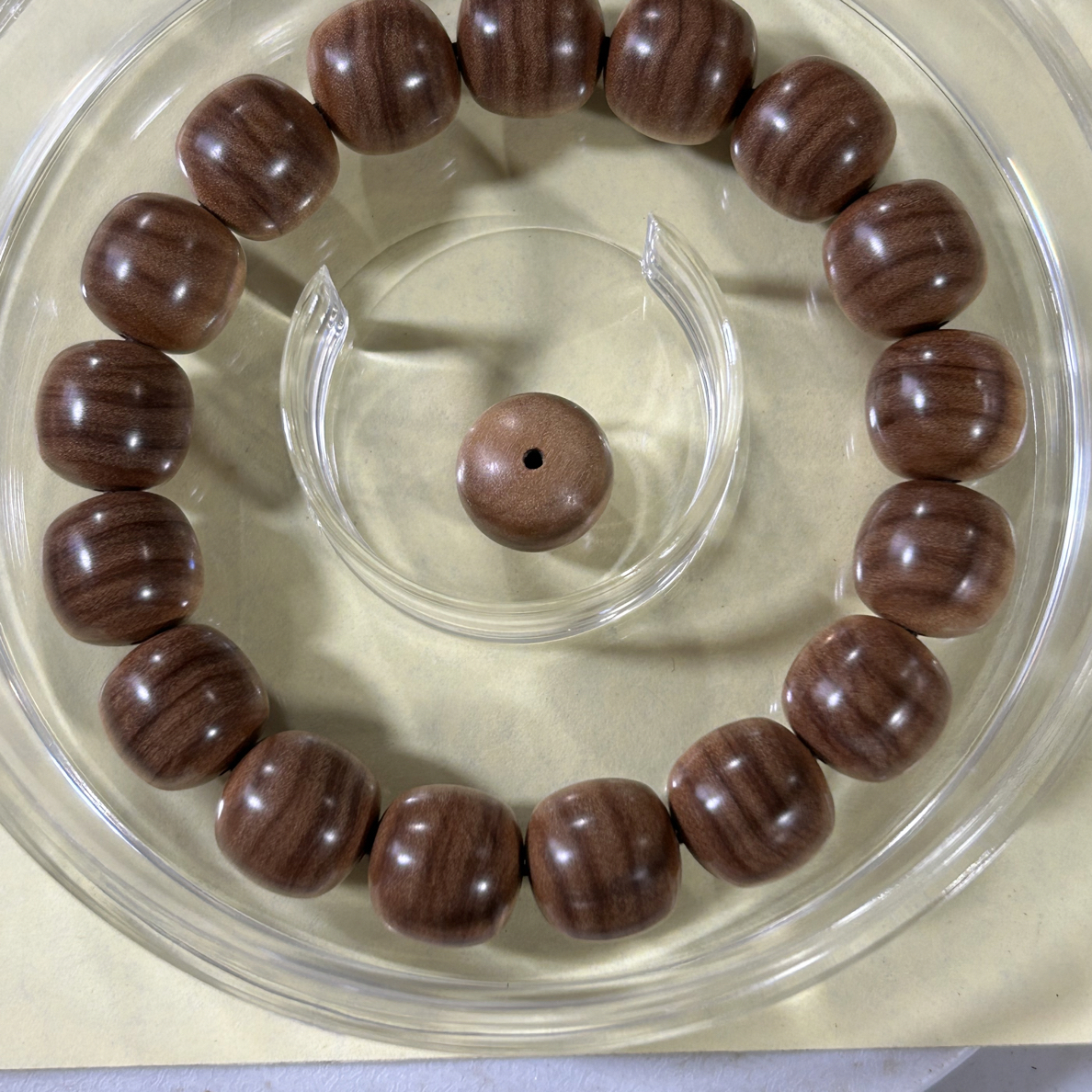 迈索尔老山檀香顶老料虎皮纹凉感奶乳甜药香，1.2✖️1.3老型珠