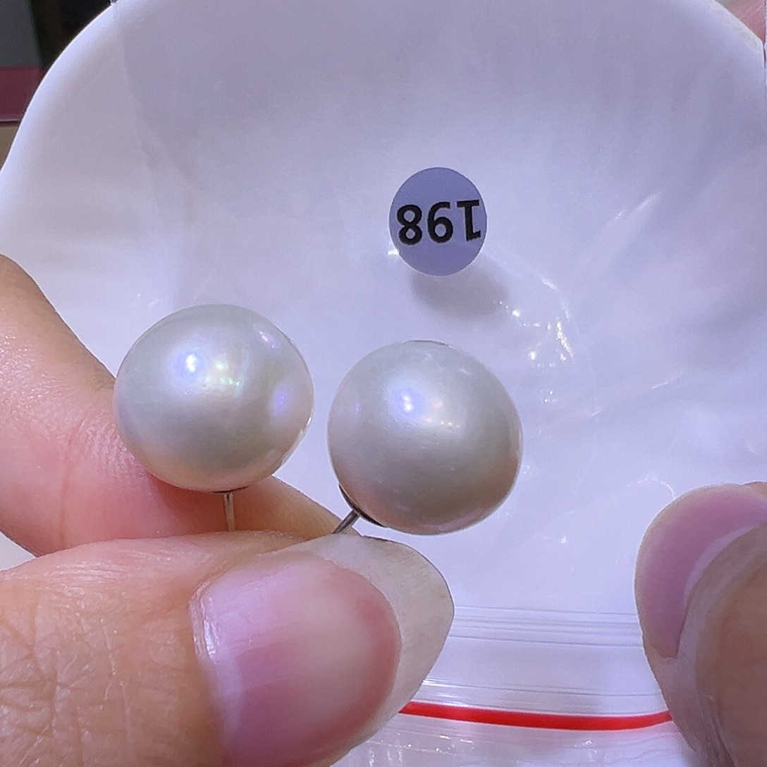 淡水珍珠耳饰银S925镶嵌