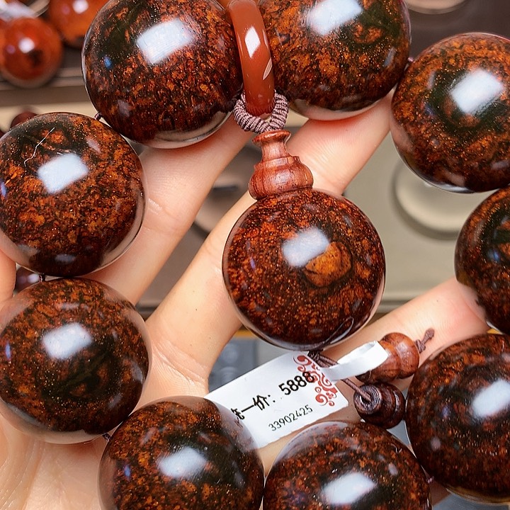 花梨木类手串/手链黄花梨风化料老挝花梨土埋料3.0