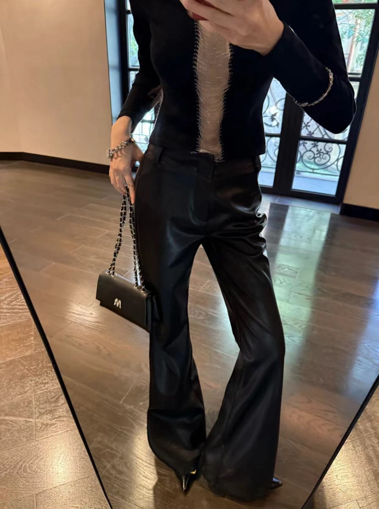 粉红丨“魅力心动”ins风法式显瘦百搭链条针织新款上衣