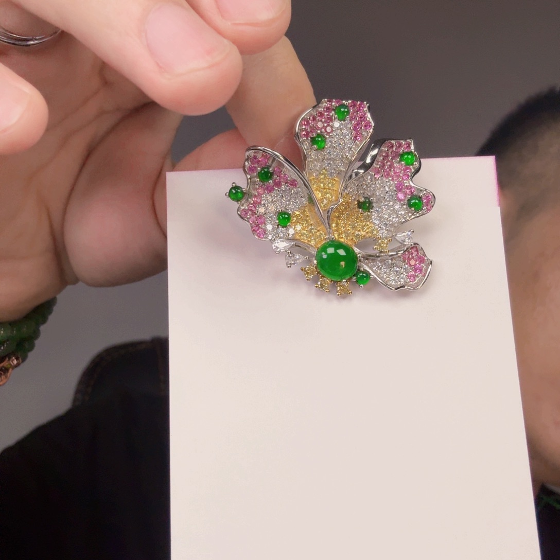 翡翠未镶嵌颈饰一件