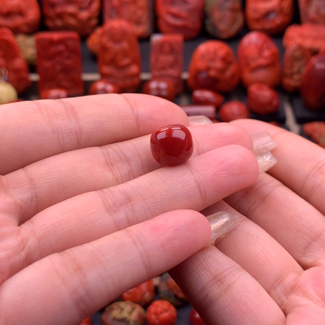 南红玛瑙南红川料原矿牛血红老型单珠11.5mm未镶嵌零*