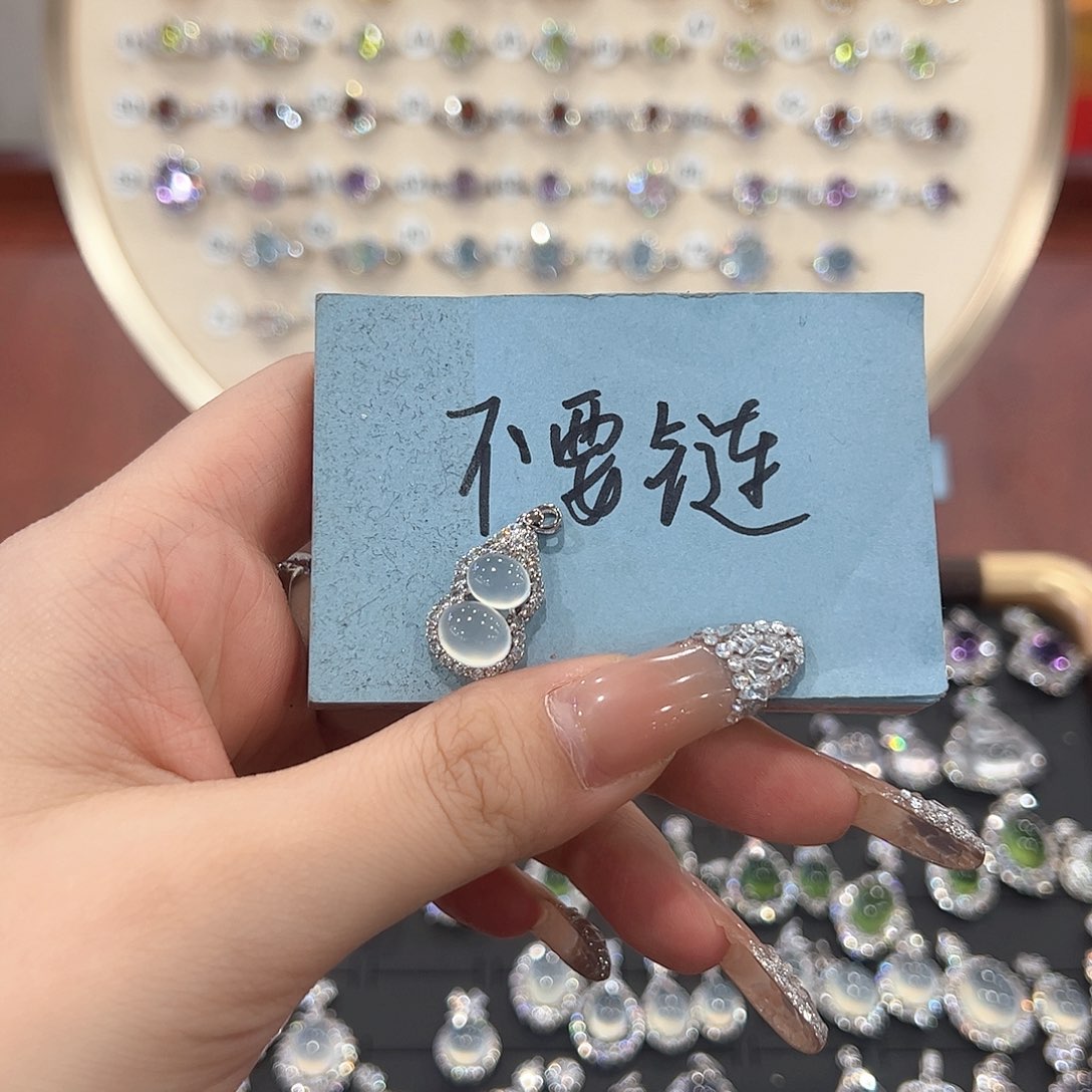 蛇纹石玉银S925镶嵌饰品