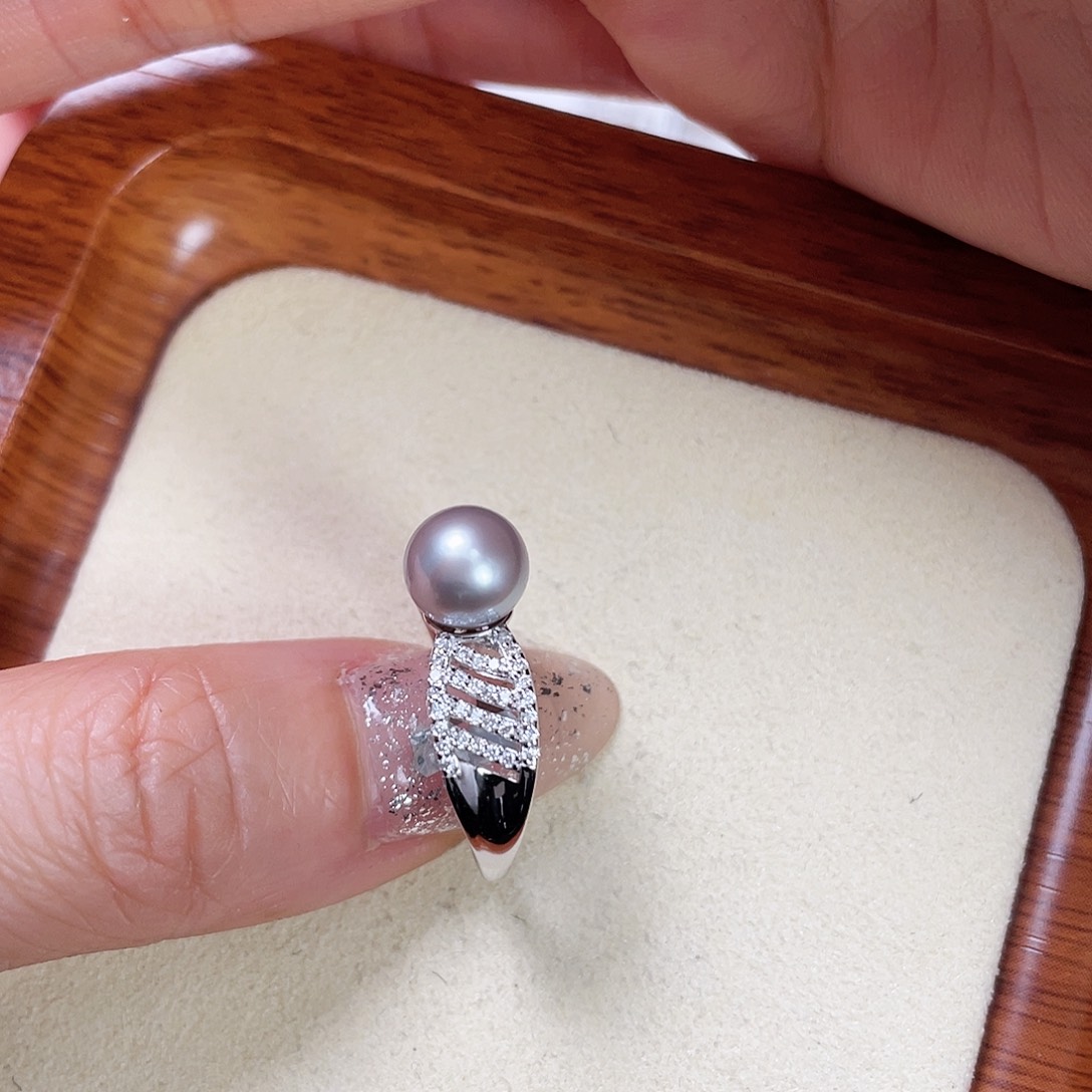 海水珍珠戒指银S925镶嵌