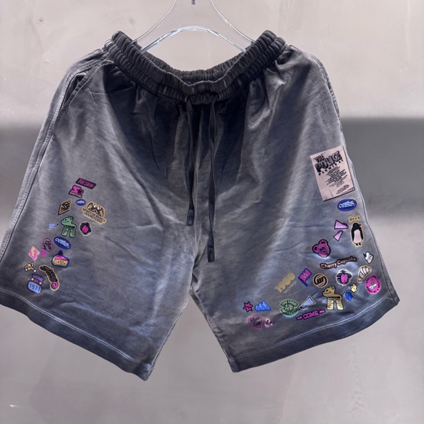 夏季印花泼墨常规款短裤设计师系列短裤