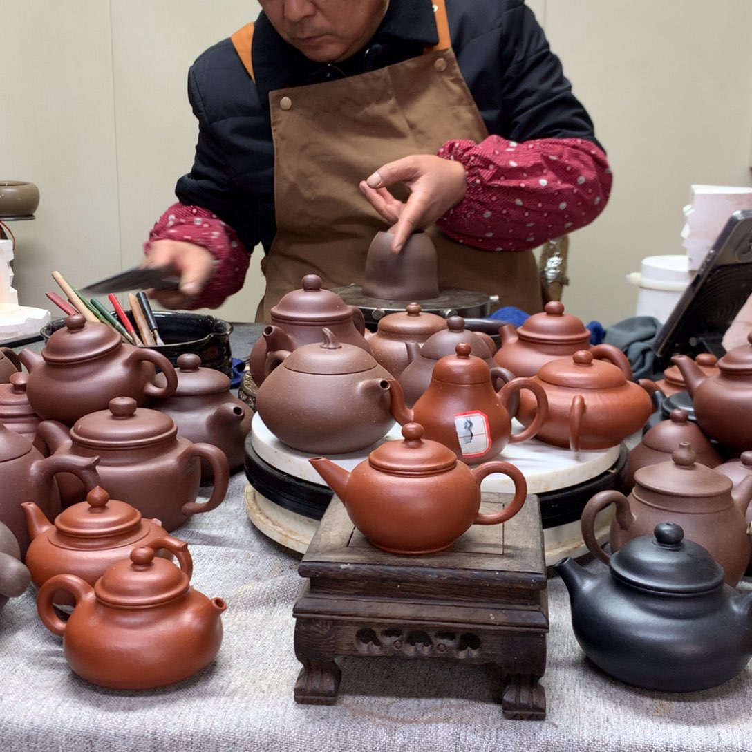 茶壶朱泥水平60 C半手工制作