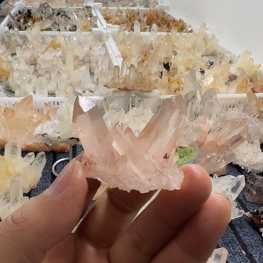 想***圆水晶珠宝半成品银S925镶嵌