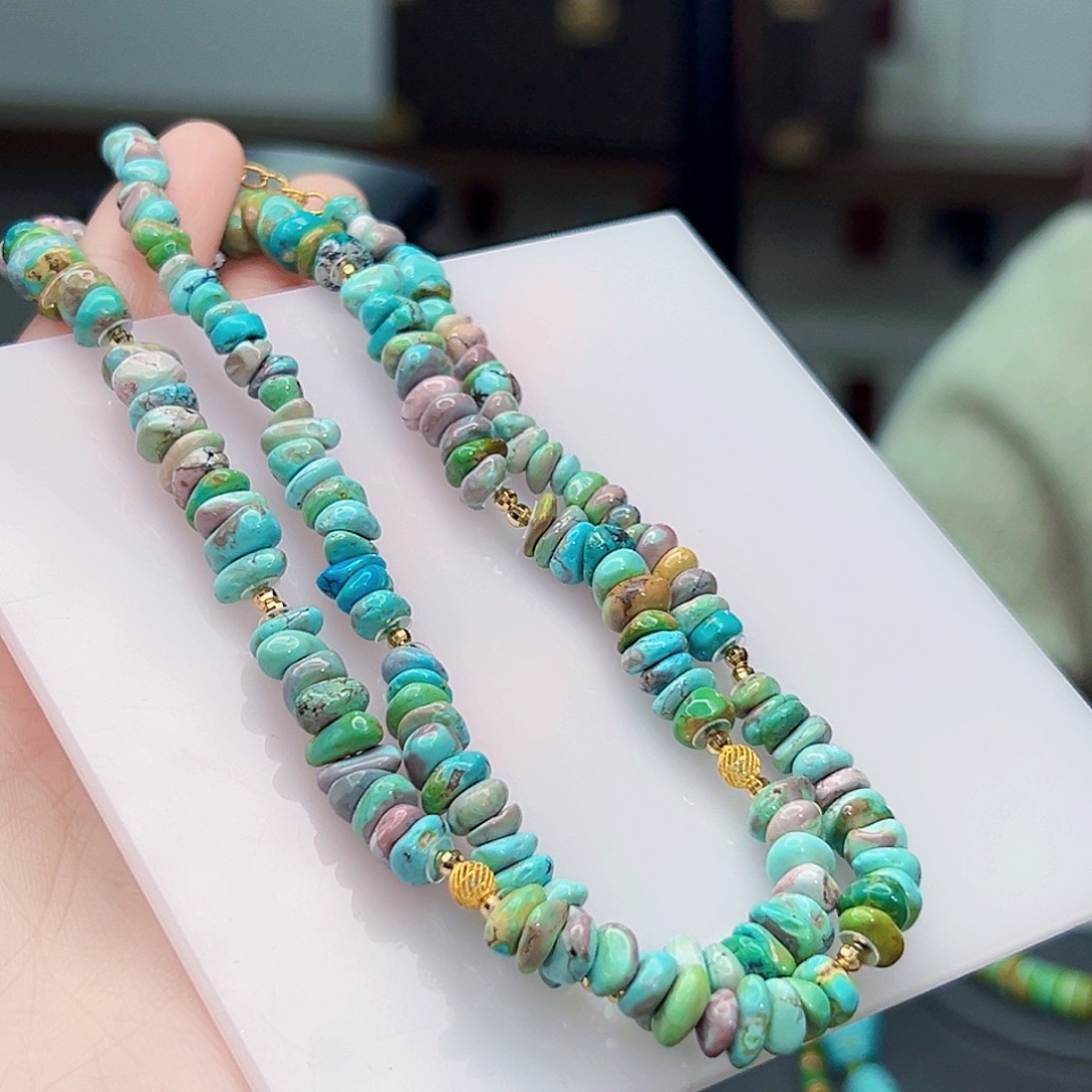 绿松石珠宝奇石18K金镶嵌