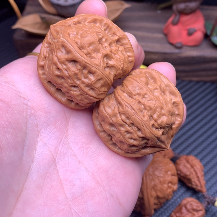 ^***、吊坠文玩核桃玄龙凹底38